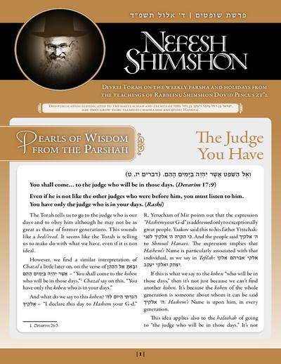 Nefesh Shimshon — Parshas Shoftim