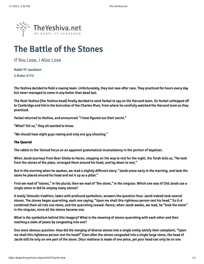 The Yeshiva.net — Parshas Vayeitzei