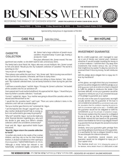 Business Weekly — Parshas Toldos