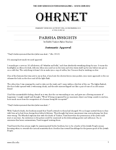 OHRNET — Parshas Vayechi