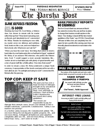 The Parsha Post — Parshas Mishpatim