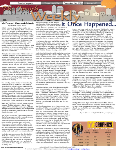 The Jewish Weekly — Parshas Vayechi