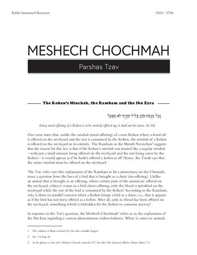 Meshech Chochma — Parshas Tsav