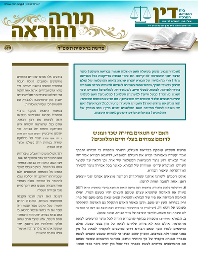 Torah & Horaah — Parshas Bereishis