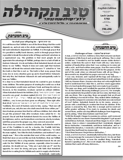 טיב הקהילה English — Parshas Vayeira