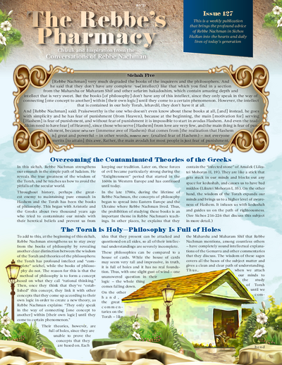 The Rebbe's Pharmacy — Parshas Vayishlach