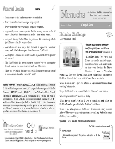Menucha Magazine — Parshas Chayei Sarah