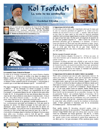 Kol Tsofaich — Parshas Vayeira