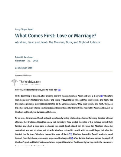 The Yeshiva.net — Parshas Chayei Sarah