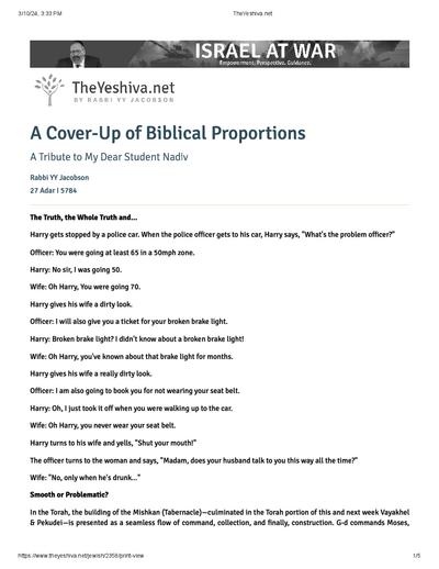 The Yeshiva.net — Parshas Pekudei