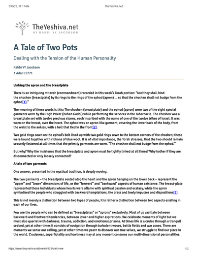 The Yeshiva.net — Parshas Tetzaveh