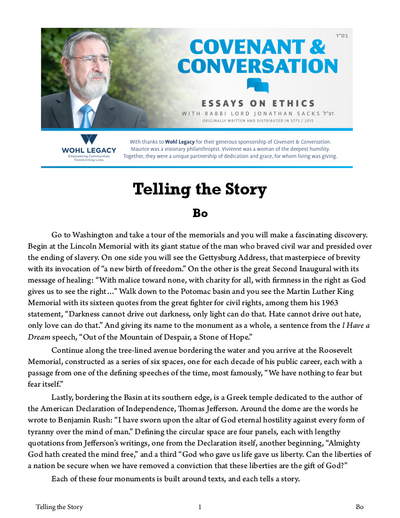 Covenant & Conversation — Parshas Bo