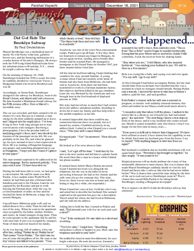 The Jewish Weekly — Parshas Vayechi