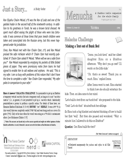 Menucha Magazine — Parshas Va'eira