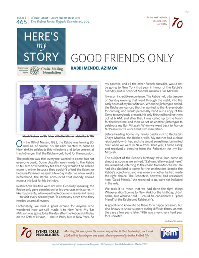 Here's my story — Parshas Vayigash