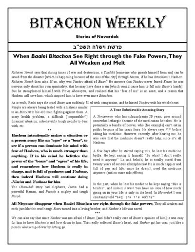Bitachon Weekly — Parshas Vayishlach