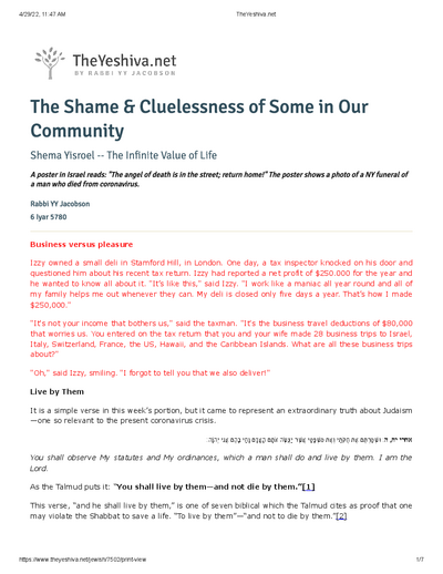 The Yeshiva.net — Parshas Acharei Mos