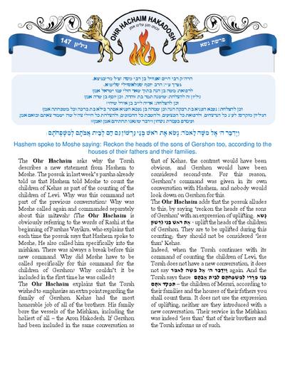 Ohr Hachaim Hakadosh — Parshas Naso