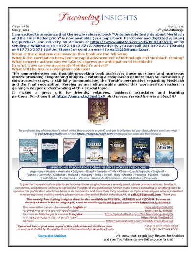 Fascinating Insights — Parshas Bechukosai