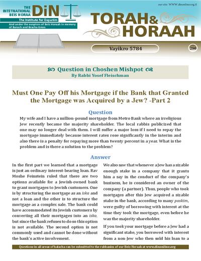 Torah & Horaah — Parshas Vayikra
