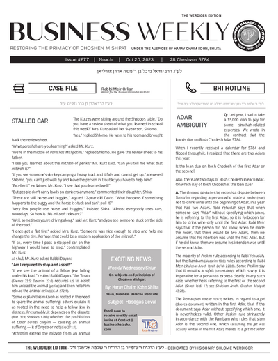 Business Weekly — Parshas Noach