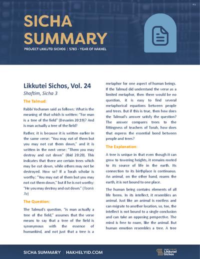 Project Likkutei Sichos — Parshas Shoftim