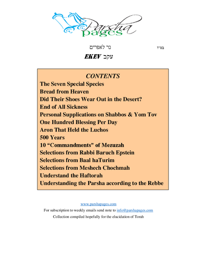 Parsha Pages — Parshas Eikev