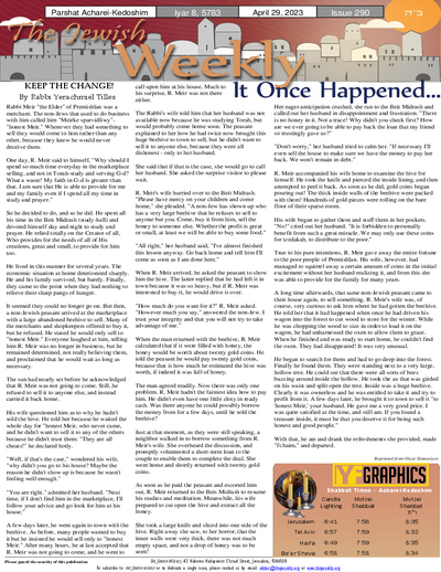 The Jewish Weekly — Parshas Acharei Mos-Kedoshim