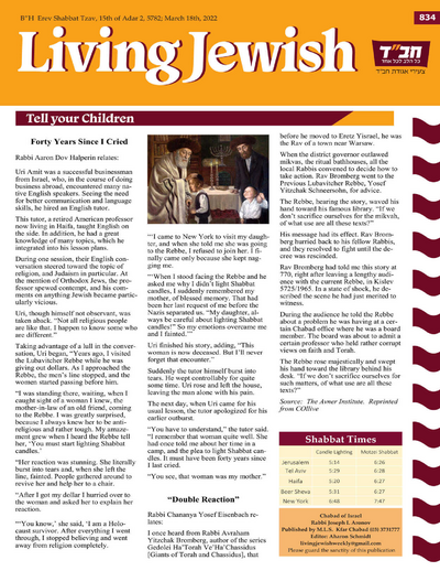 Living Jewish — Parshas Tsav