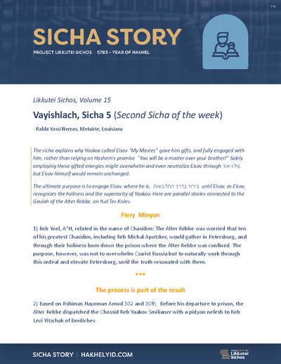 Project Likkutei Sichos — Parshas Vayishlach