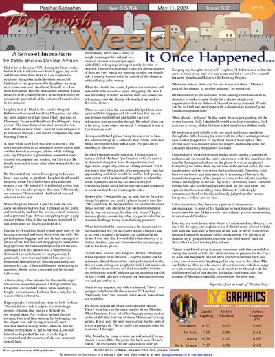 The Jewish Weekly — Parshas Kedoshim