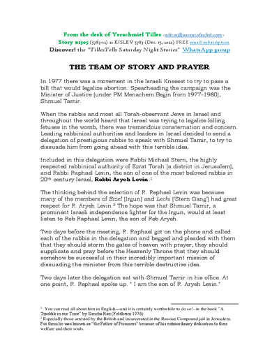 Timely Stories - Y.Tilles — Parshas Vayeishev