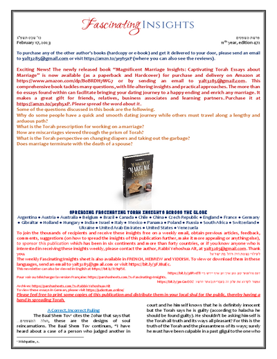 Fascinating Insights — Parshas Mishpatim