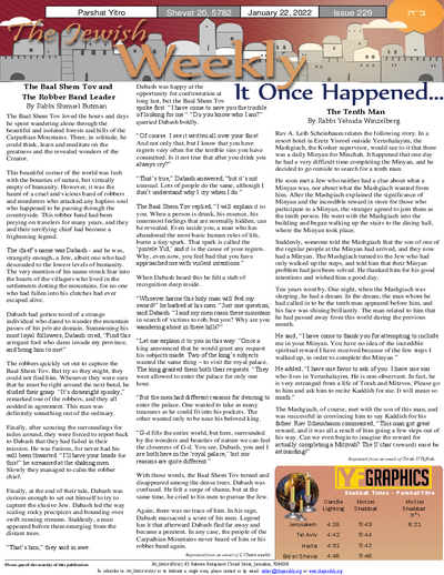 The Jewish Weekly — Parshas Yisro