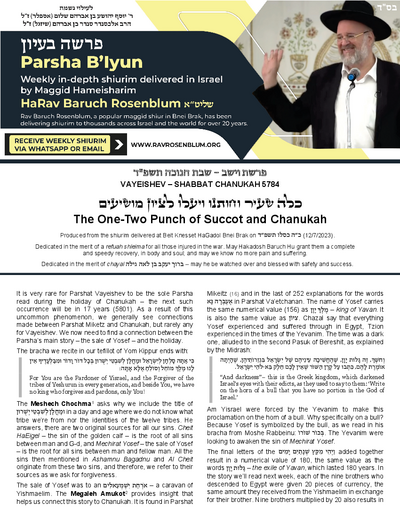 Torah Papers — Parshas Vayeishev