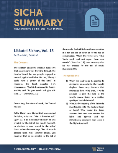 Project Likkutei Sichos — Parshas Lech-Lecha