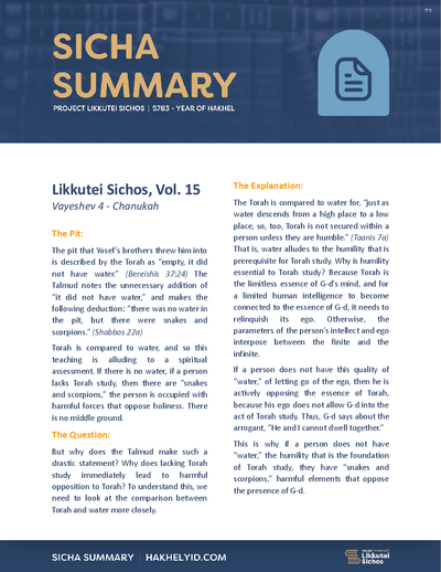 Project Likkutei Sichos — Parshas Vayeishev