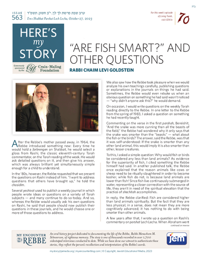 Here's my story — Parshas Lech-Lecha