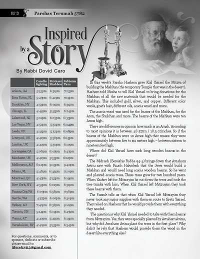 Inspired by a Story — Parshas Terumah