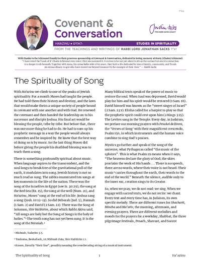 Covenant & Conversation — Parshas Ha'azinu