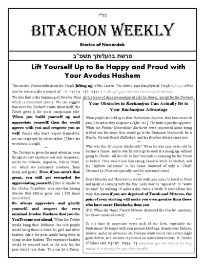 Bitachon Weekly — Parshas Behaalotcha