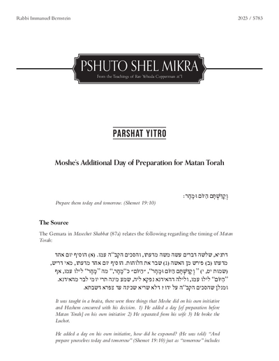 Meshech Chochma — Parshas Yisro