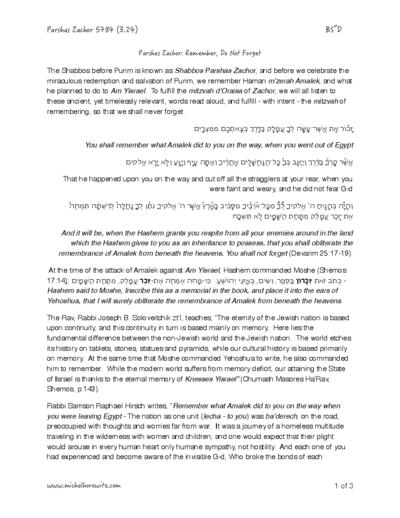 Michal Horowitz - Shiurim & Classes — Parshas Vayikra