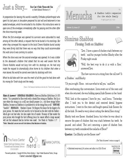 Menucha Magazine — Parshas Vayikra
