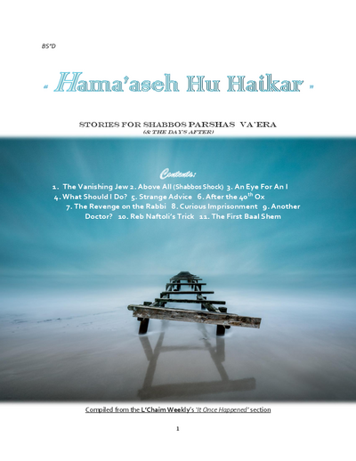 Hama'aseh Hu Haikar — Parshas Va'eira