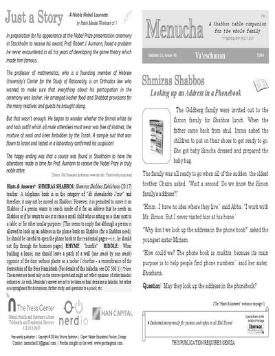 Menucha Magazine — Parshas Va'etchanan