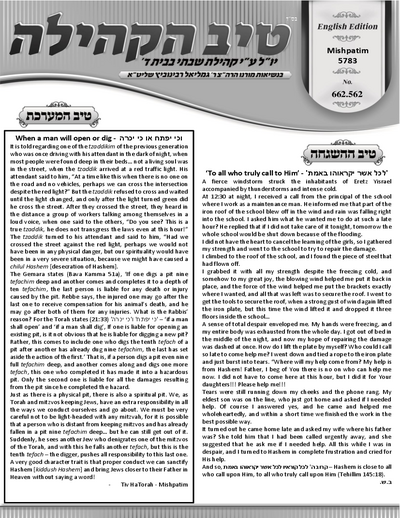 טיב הקהילה English — Parshas Mishpatim