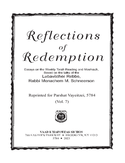 Reflections of Redemption — Parshas Vayeitzei
