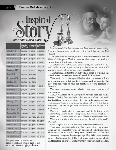 Inspired by a Story — Parshas Behaalotcha