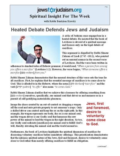 Jews for Judaism — Parshas Shemini